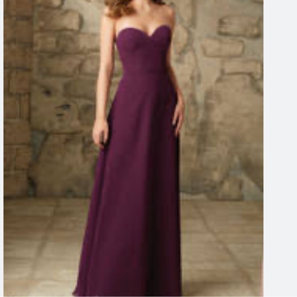 Dineh’s Collection Plum sweetheart strapless long dress formal gown Sz 14 - Picture 9 of 9